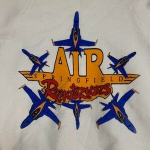 Vintage 90s Fruit of the Loom Springfield Air Rendezvous White Sweatshirt Medium